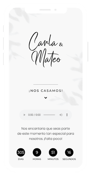 Invitación digital de boda con diseño minimalista