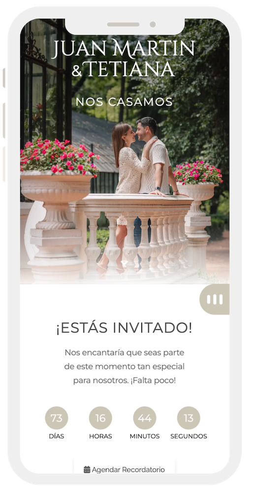 Invitación digital de boda video luces