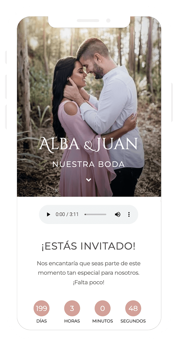 Invitación digital de boda con fotos