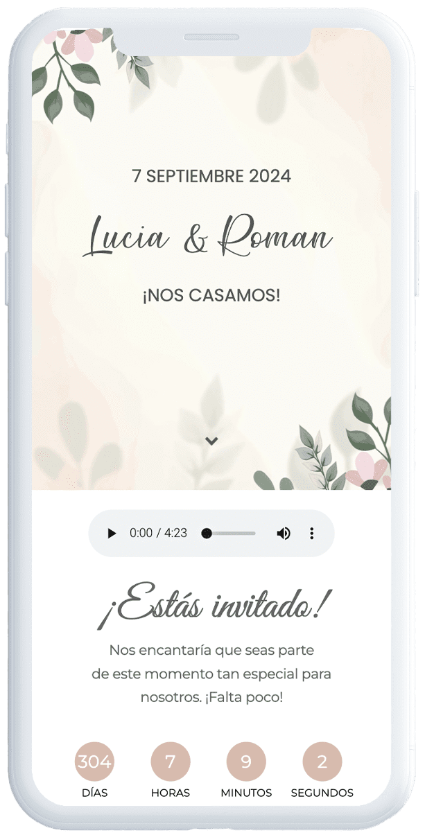 Invitación digital de boda elegante