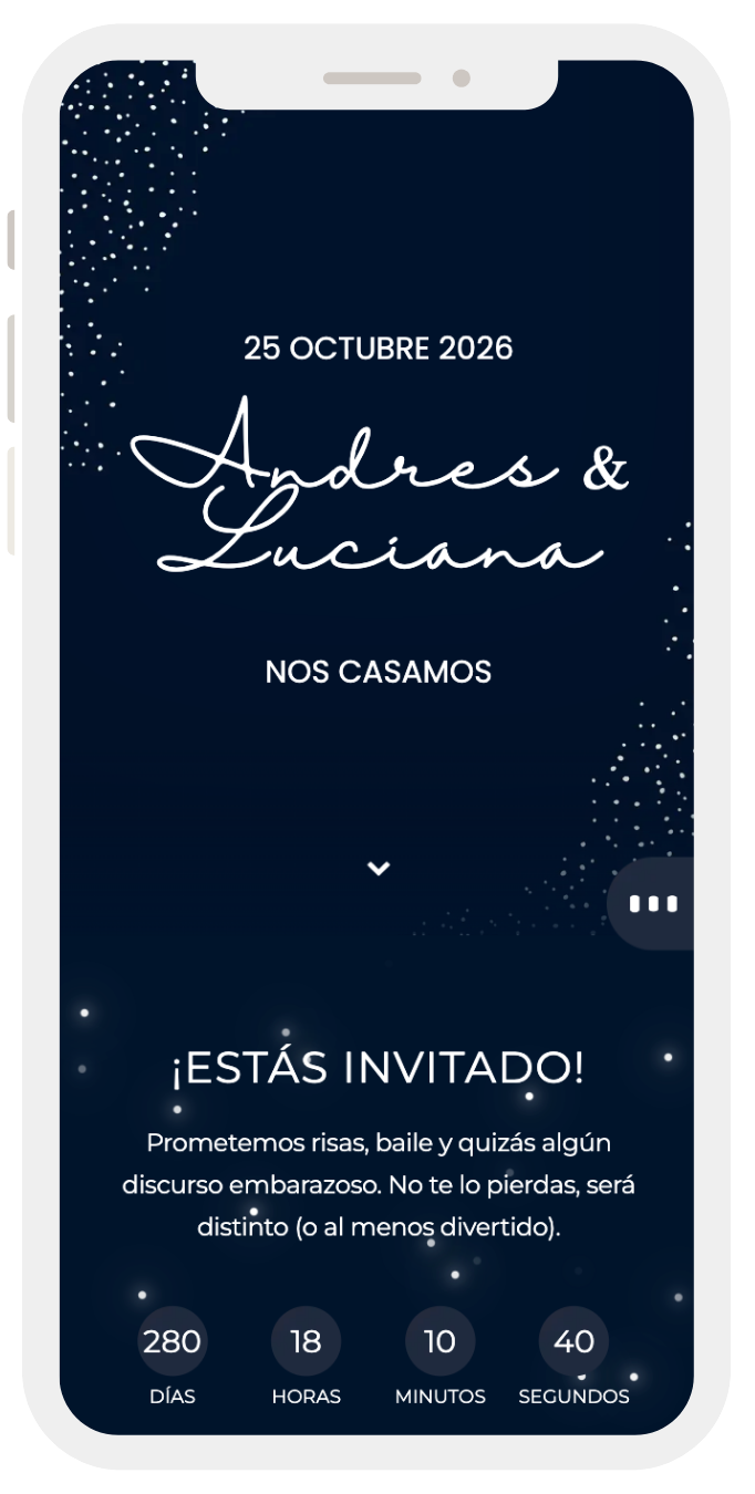 Invitación digital azul